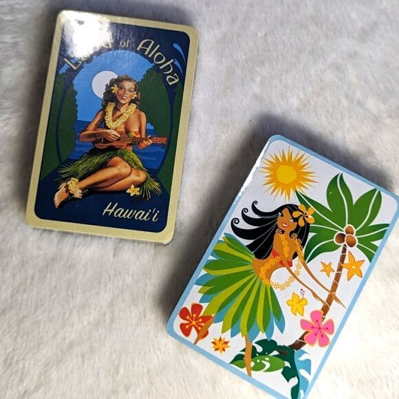NIB 2 Decks Hawaiian Themed Playing Cards - Hula Dancers - Picture 7 of 7